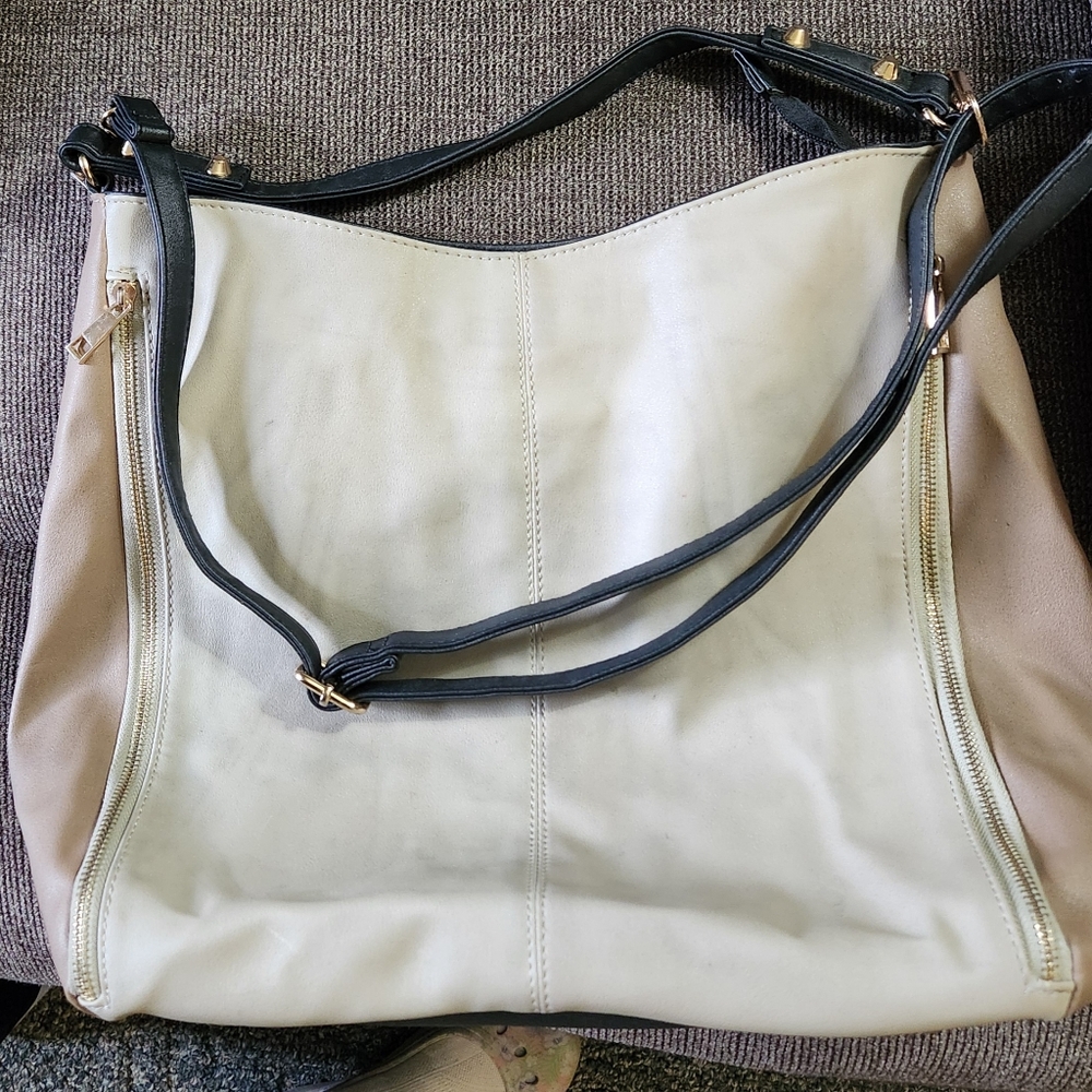 Elegant Cream and Tan Women's Bag